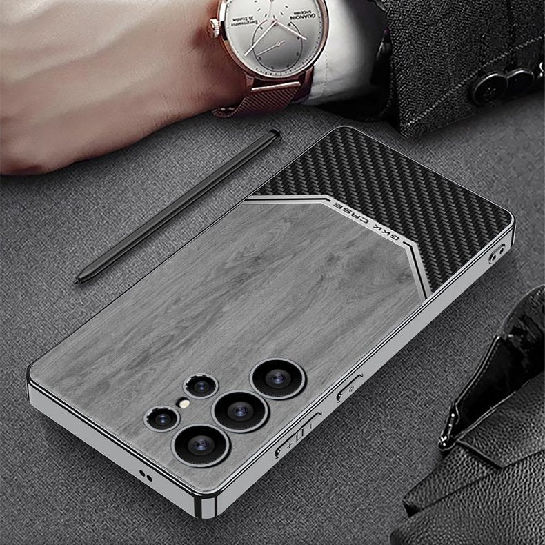 Samsung Galaxy S25 Ultra Premium Leather Smooth Text Mobile Case Cover