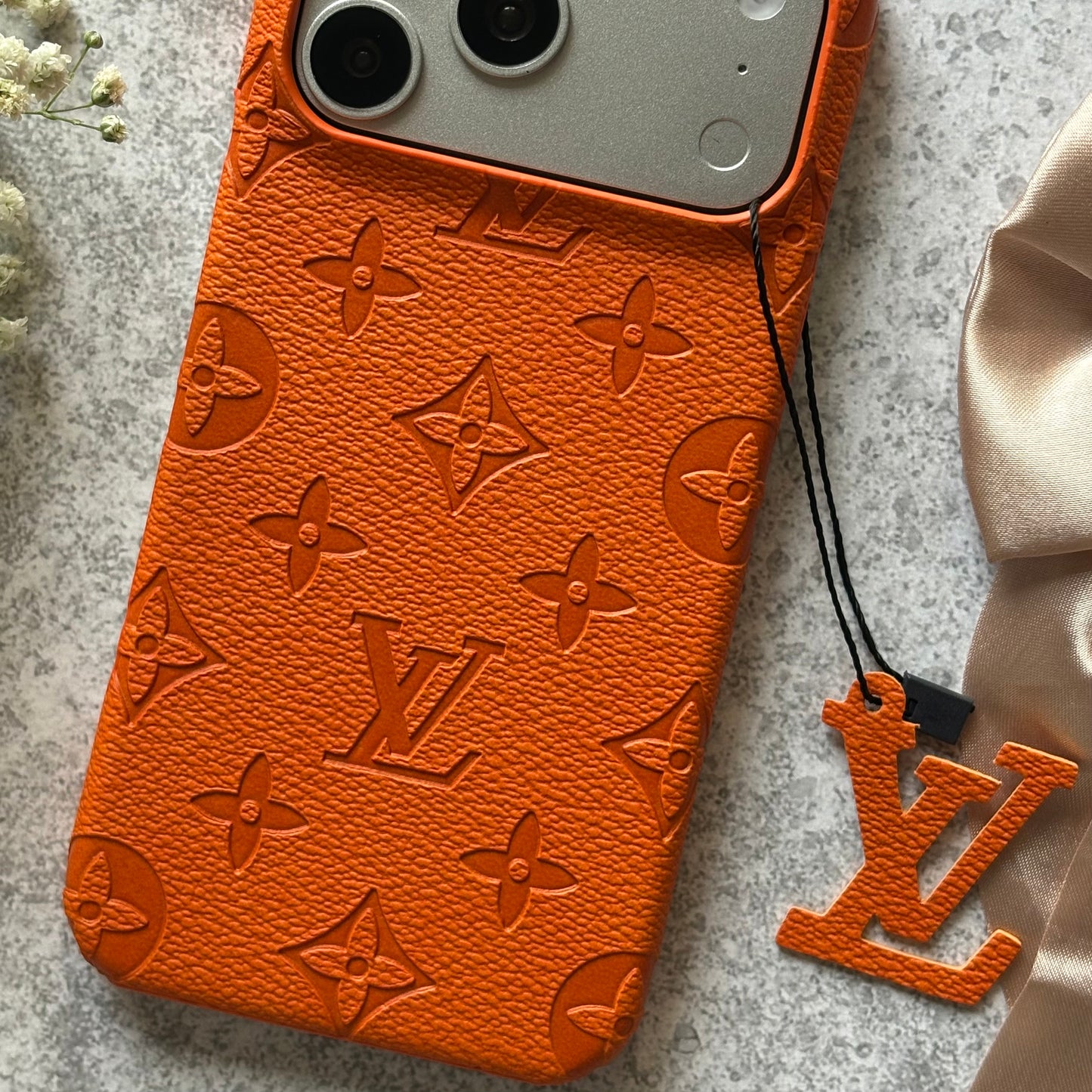Monarch Orange Leather Case