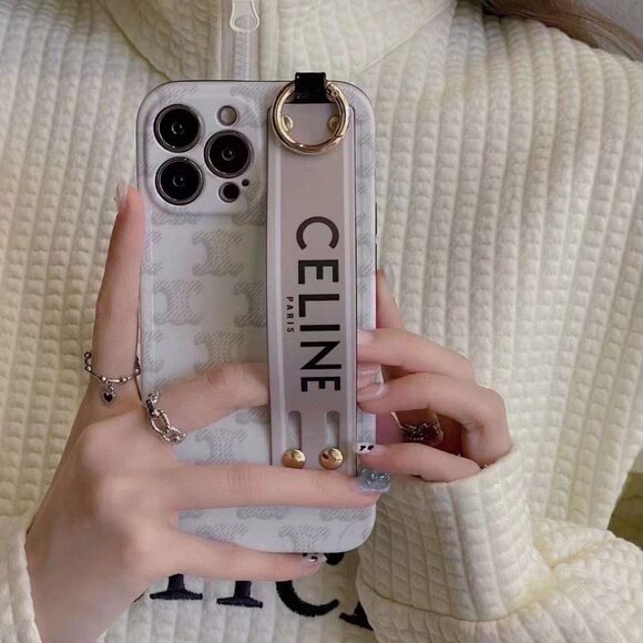 iPhone 15 Luxury Brand CEN Strap Belt Mobile Case Cover