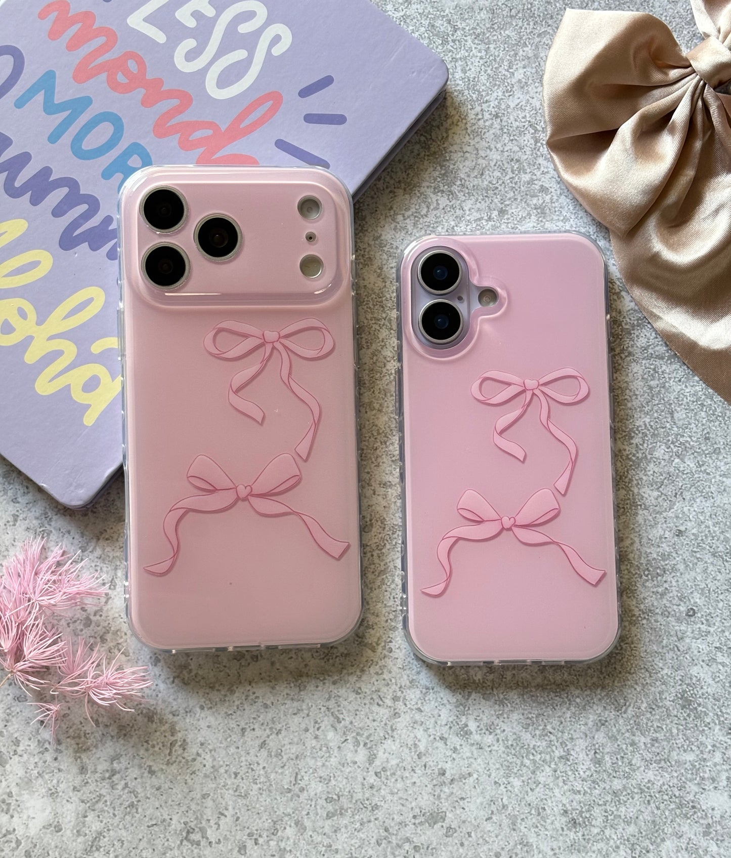 PINK BOW SIDE HEART IPHONE CASE