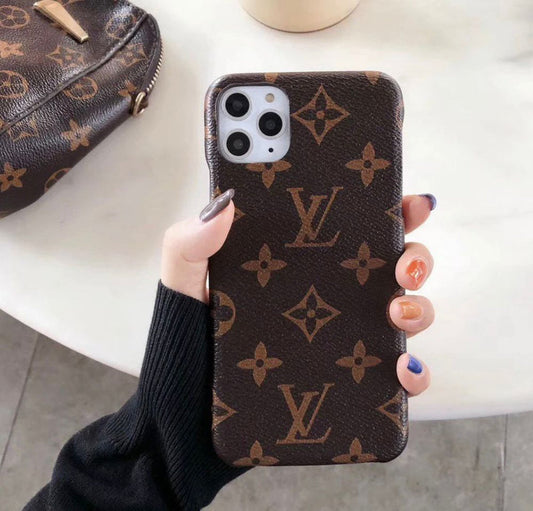 iPhone 16 Plus  Luxury Leather Brand Mobile Case Cover