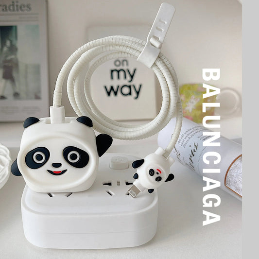 iPhone Charger Cute Panda Cover Silicone