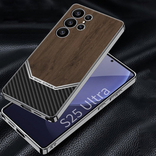 Samsung Galaxy S25 Ultra Premium Leather Smooth Text Mobile Case Cover