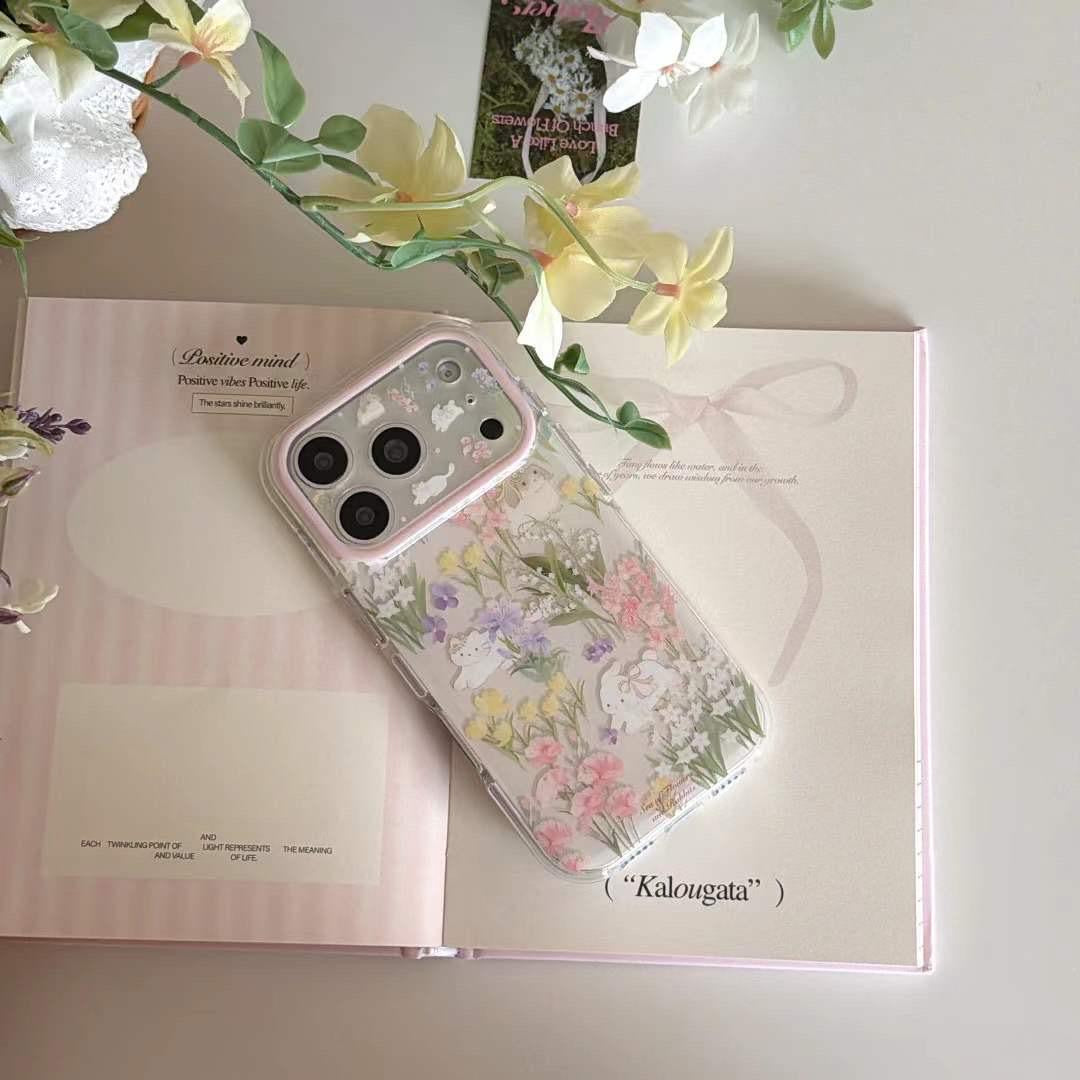 RABBIT CUTE CHARM FLOWER IPHONE CASE