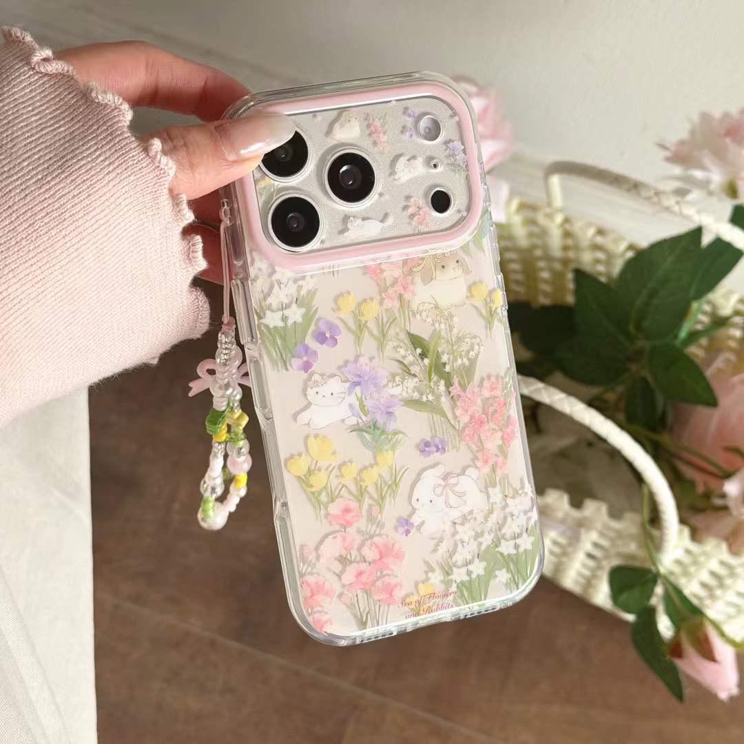 RABBIT CUTE CHARM FLOWER IPHONE CASE