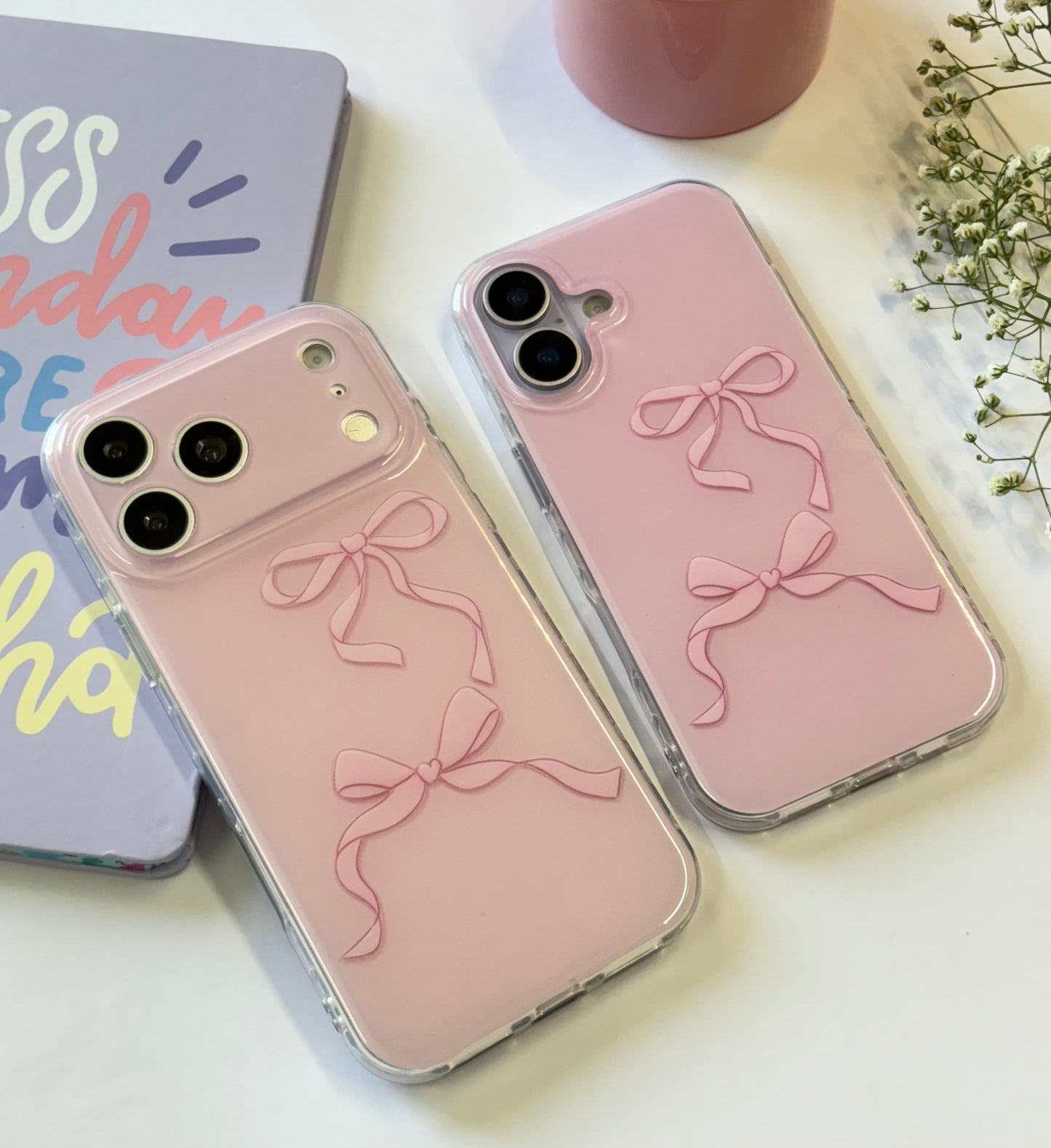 PINK BOW SIDE HEART IPHONE CASE