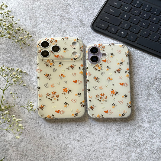HEART FLOWER SIDE HEART IPHONE CASE
