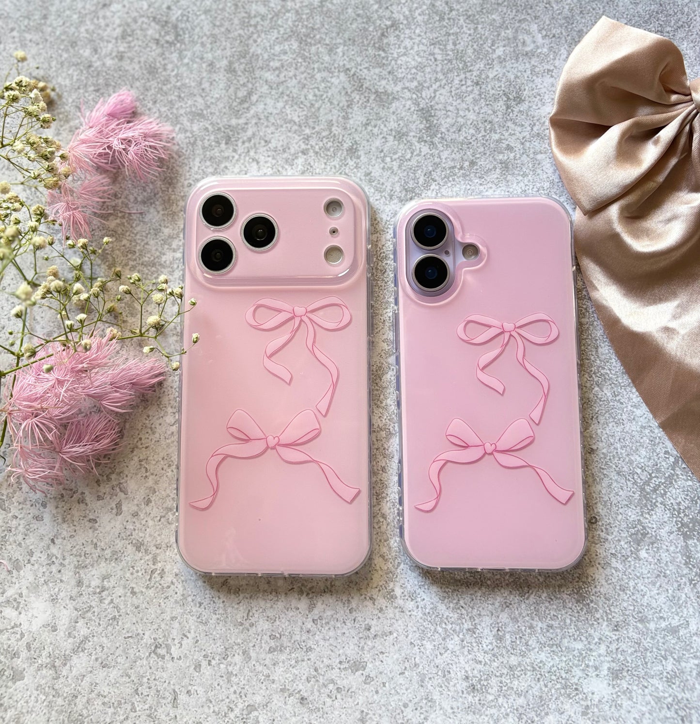 PINK BOW SIDE HEART IPHONE CASE