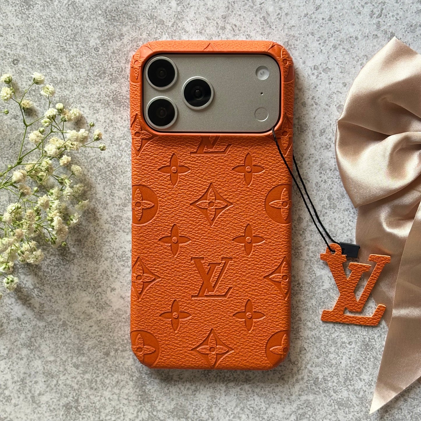 Monarch Orange Leather Case