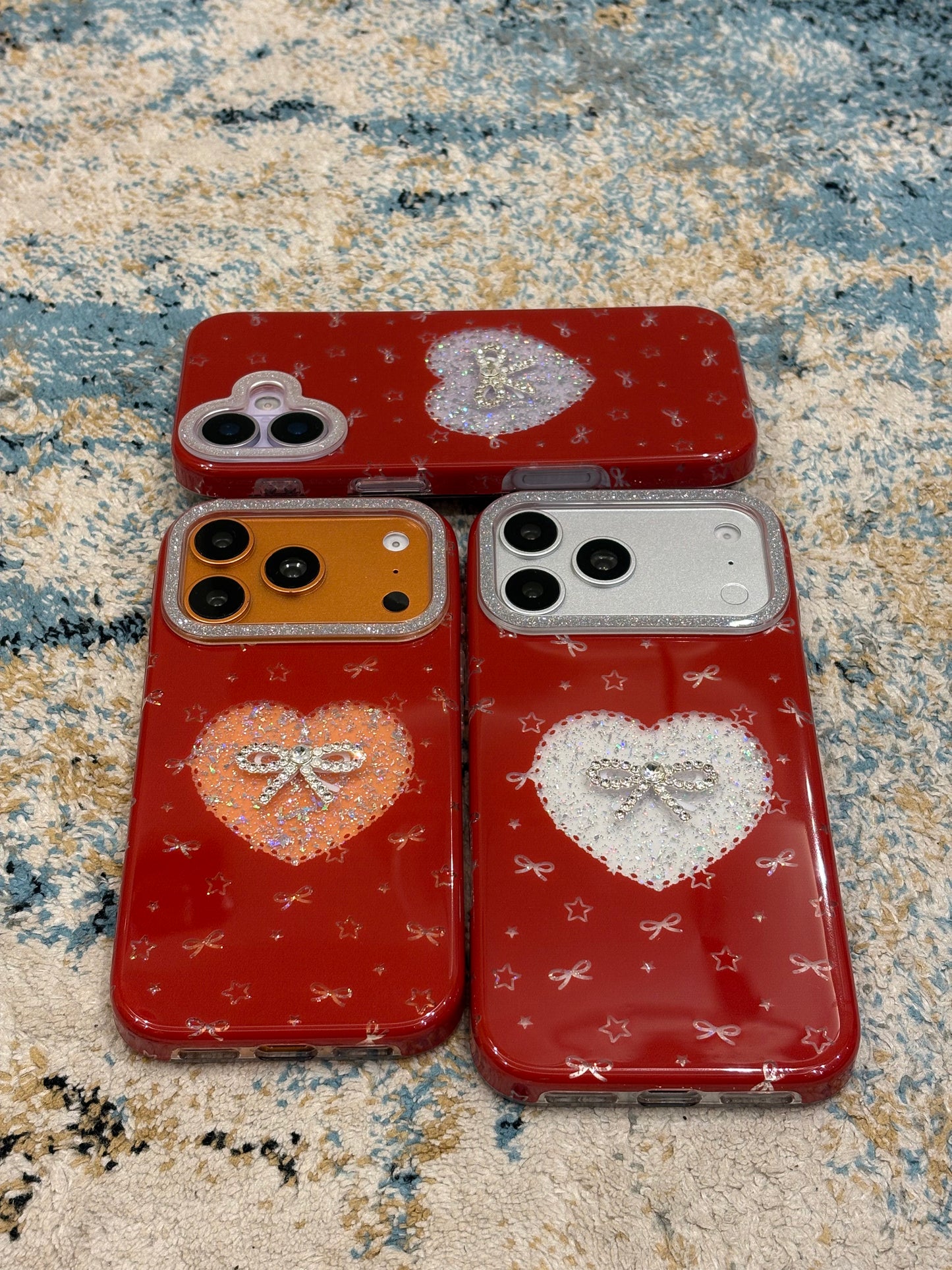 RED BOW SHIMMER IPHONE CASE