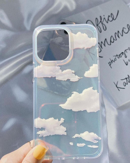 iPhone 15 Pro Max Asthetic Cloud Sky Glaze Mobile Case Cover