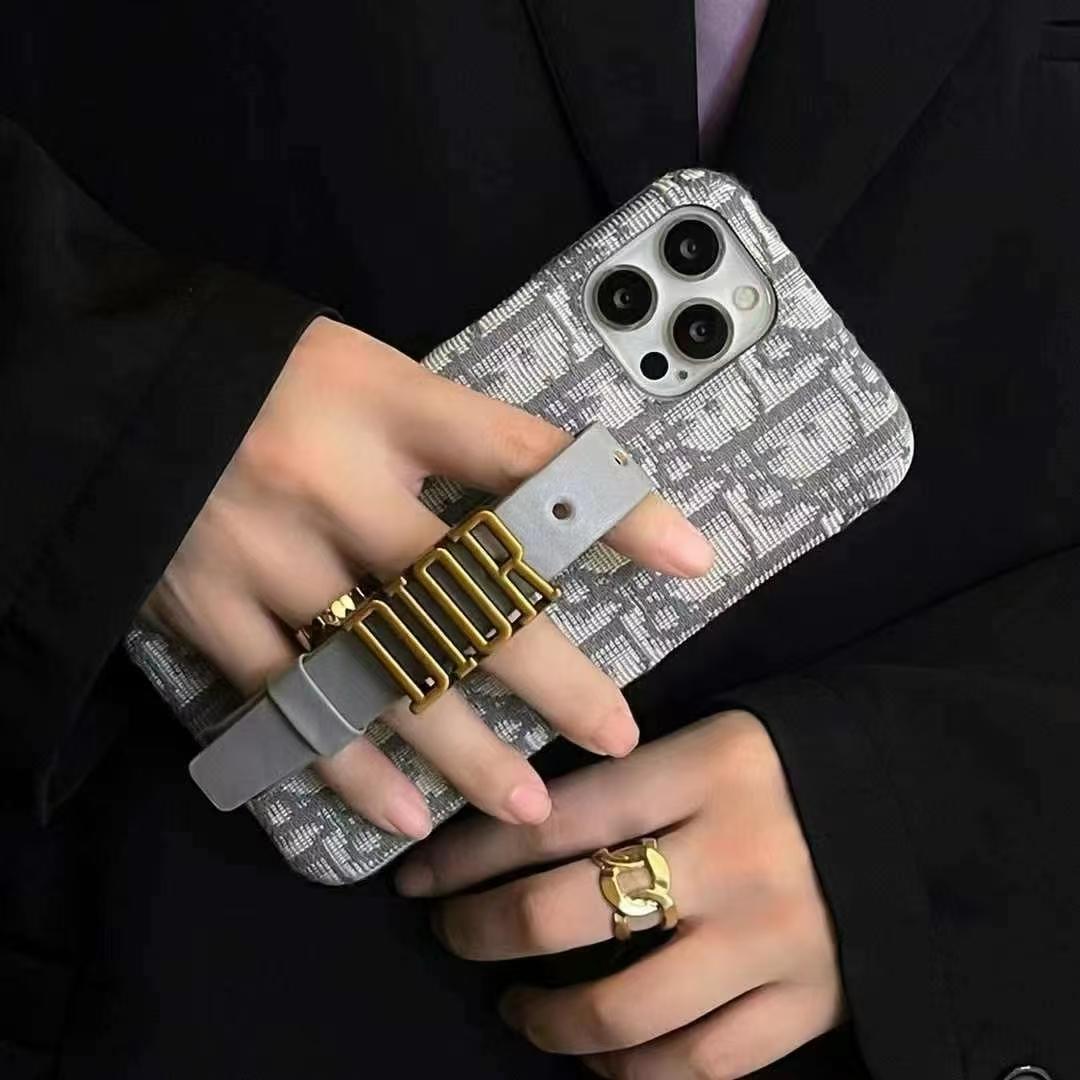 iPhone 15 Plus CD Brand Luxury Belt Grip Mobile Case Cover