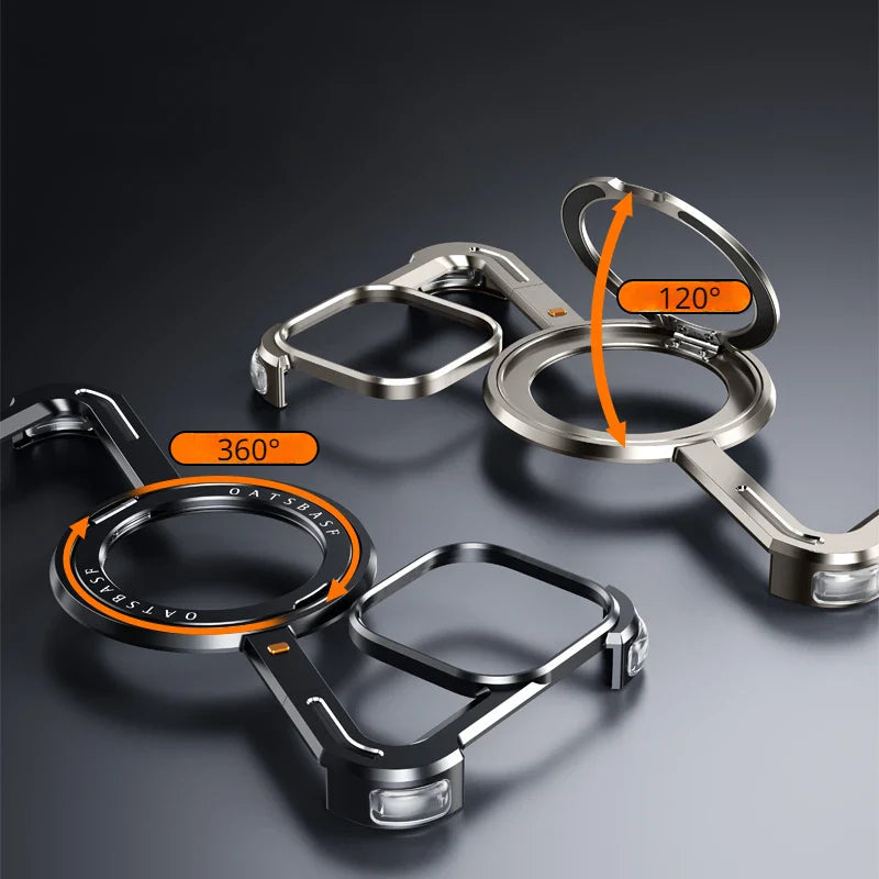 iPhone 15 Z Shape Metal Aluminium 360° Rotating Frameless Mobile Case Design