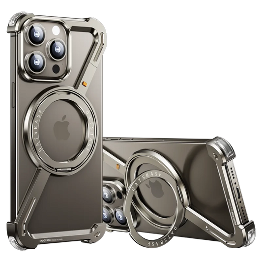 iPhone 15 Pro Max Z Shape Metal Aluminium 360° Rotating Frameless Mobile Case Design