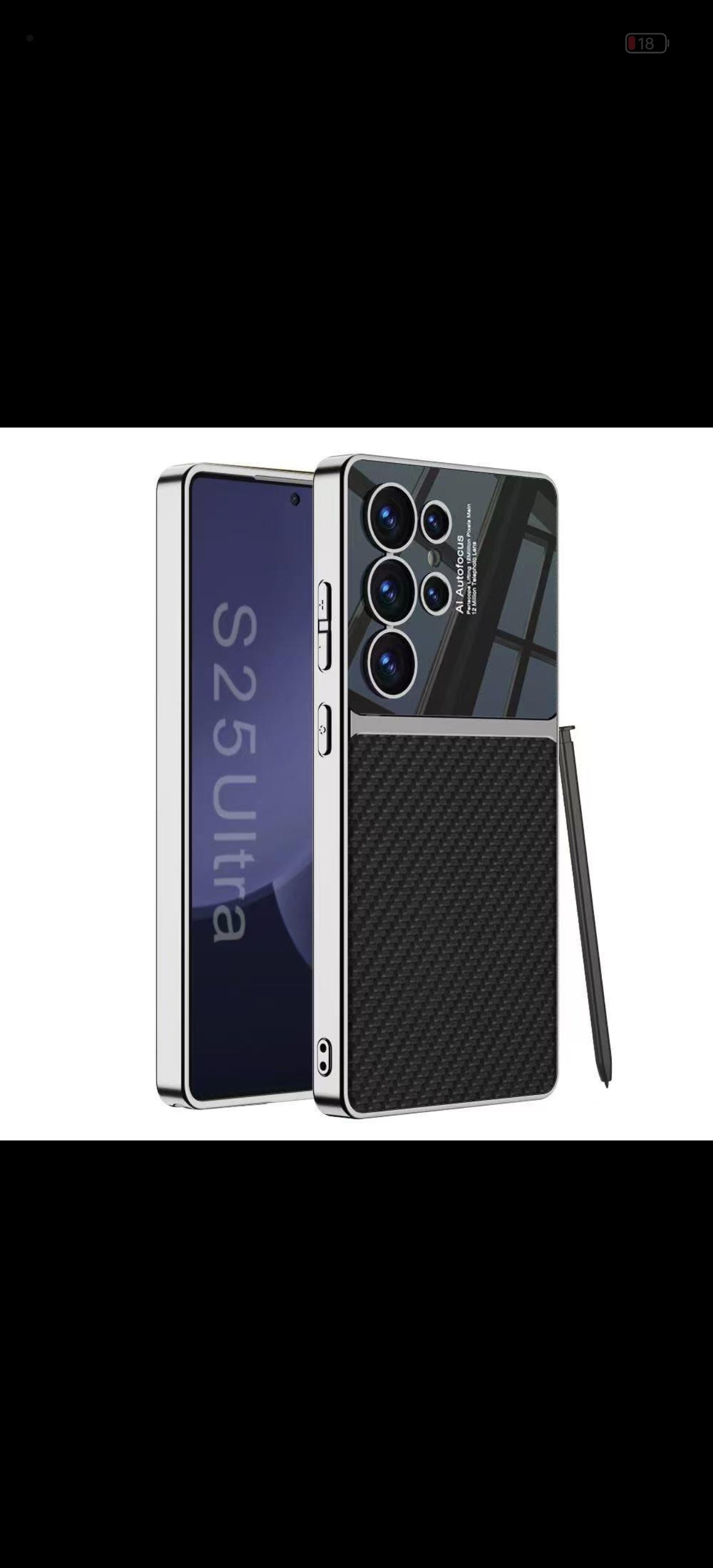 Samsung Galaxy S25 Ultra Luxury Leather Carbon Finish Mobile Case Cover