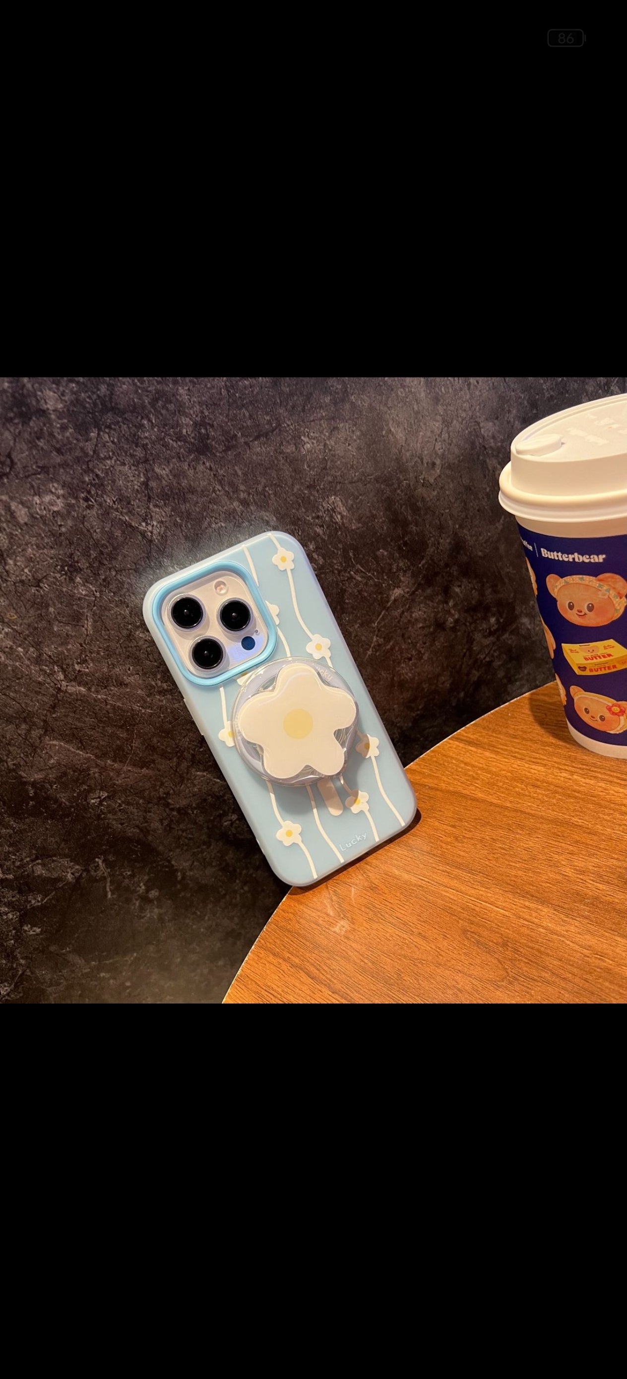 iPhone 15 Pro Cute Flower Pop-Socket with Magsafe Mobile Cover Case