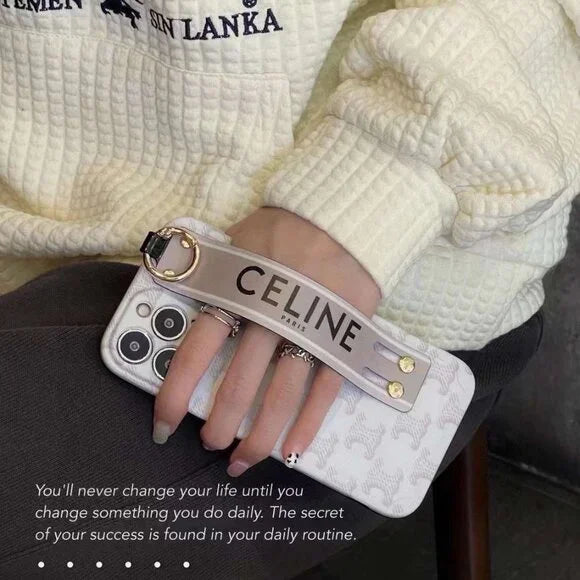 iPhone 15 Pro Luxury Brand CEN Strap Belt Mobile Case Cover