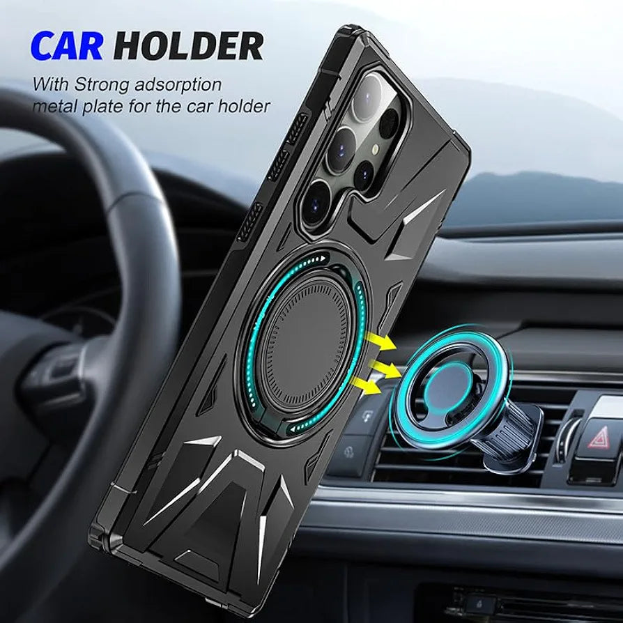 Samsung Galaxy S24 Ultra Defender Hard Metal Stand 360° Mobile Cover