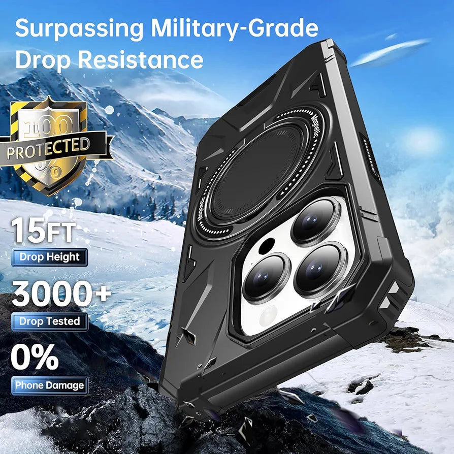 iPhone 14 Pro Max Military Grade Protection With 360° Rotating Stand Mobile Cover