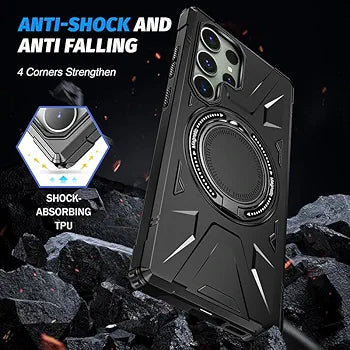 Samsung Galaxy S24 Ultra Defender Hard Metal Stand 360° Mobile Cover