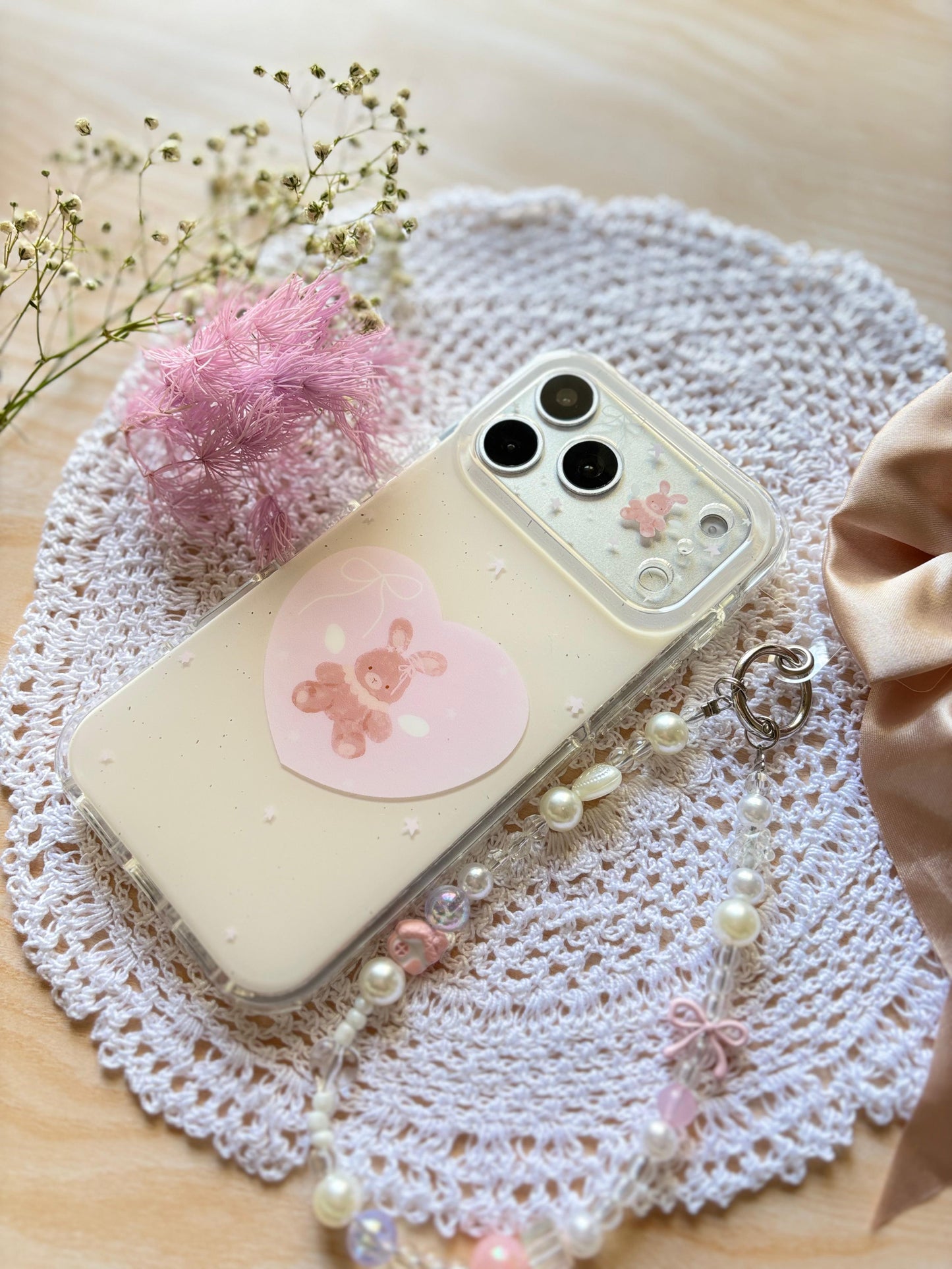 TEDDY HEART CUTE CHARM IPHONE CASE