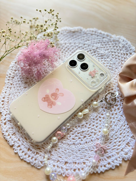 TEDDY HEART CUTE CHARM IPHONE CASE