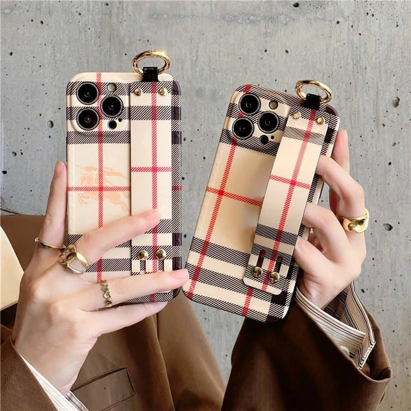 iPhone 15 Pro Luxury Brand BBR Wrist Belt Mobile Case