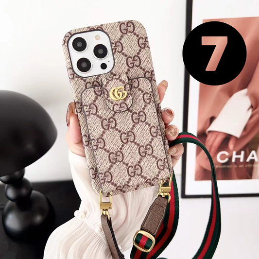 iPhone 14 Luxury Brand Sling Wallet Mobile Case Cover