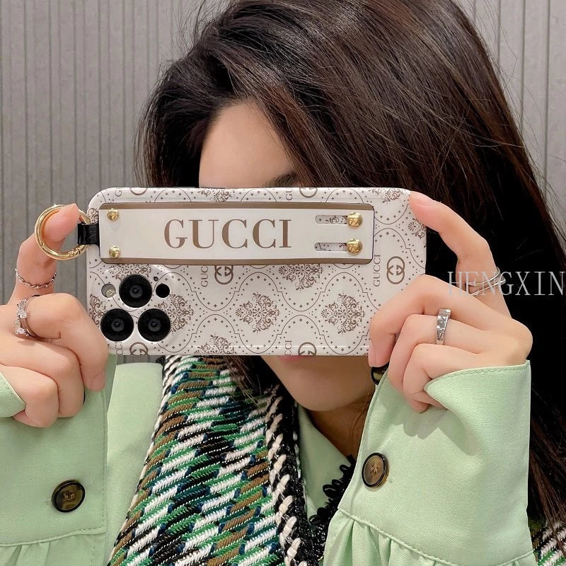 iPhone 15 Luxury brand with wrist strap mobile case
