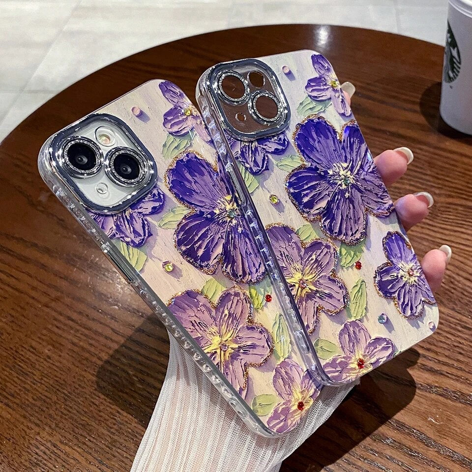 iPhone 15 Plus Cute Flower Print 3D Design Mobile Case Cover