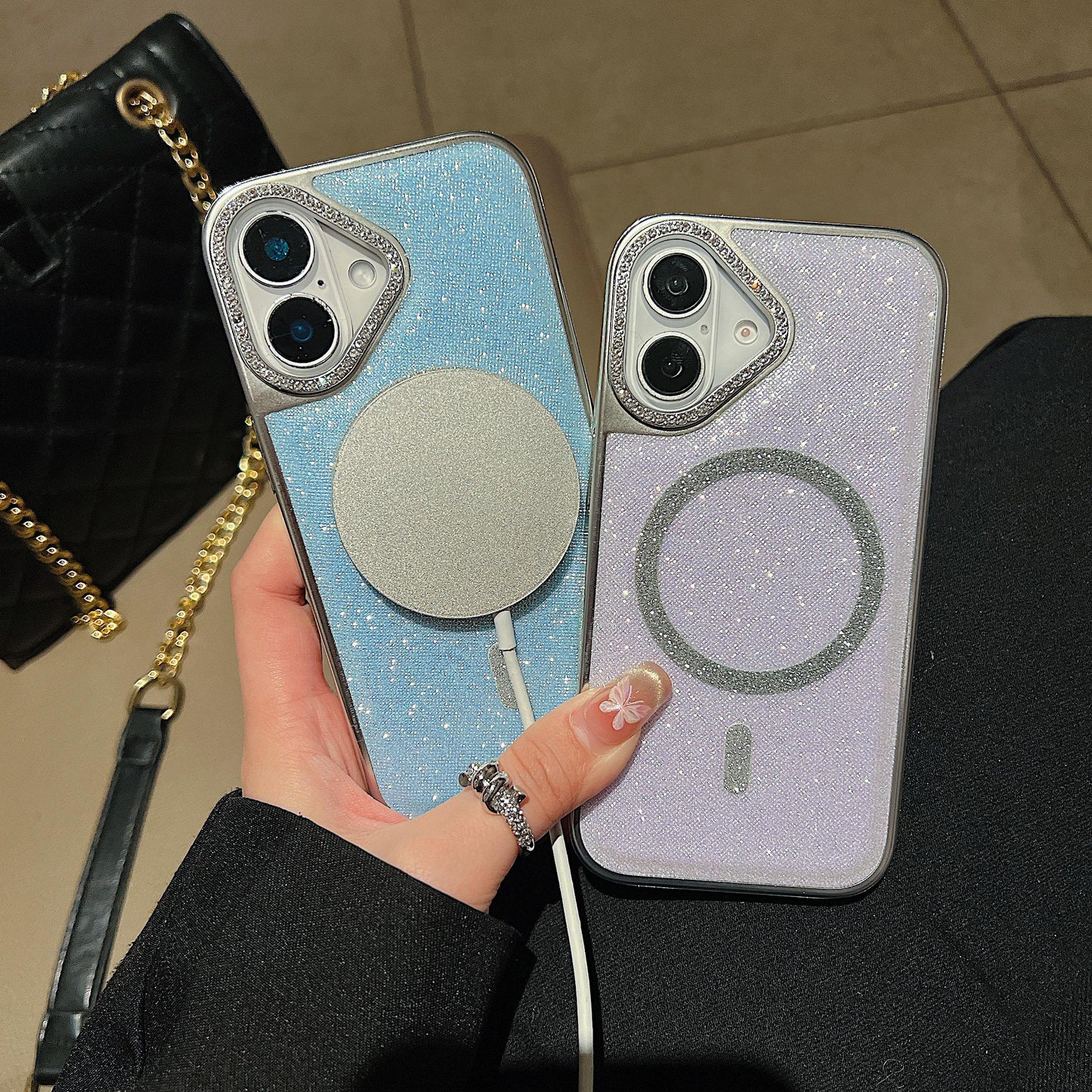 iPhone 15 Diamond Glitter  Magsafe Mobile Case