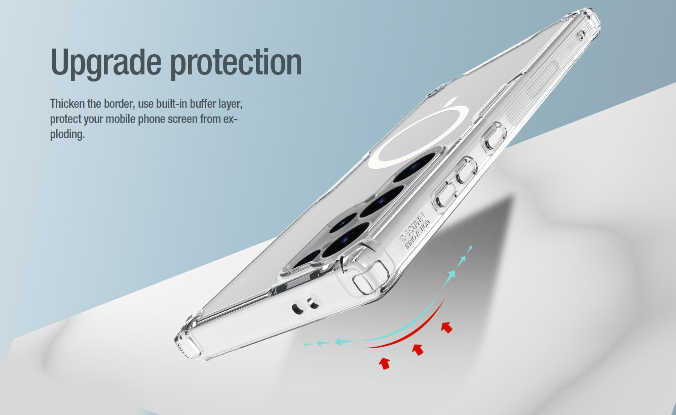 Samsung Galaxy S25 Ultra Non Yellow Magsafe Case (TPU+Poly Carbonate|Crystal Clear) with Camera Protection