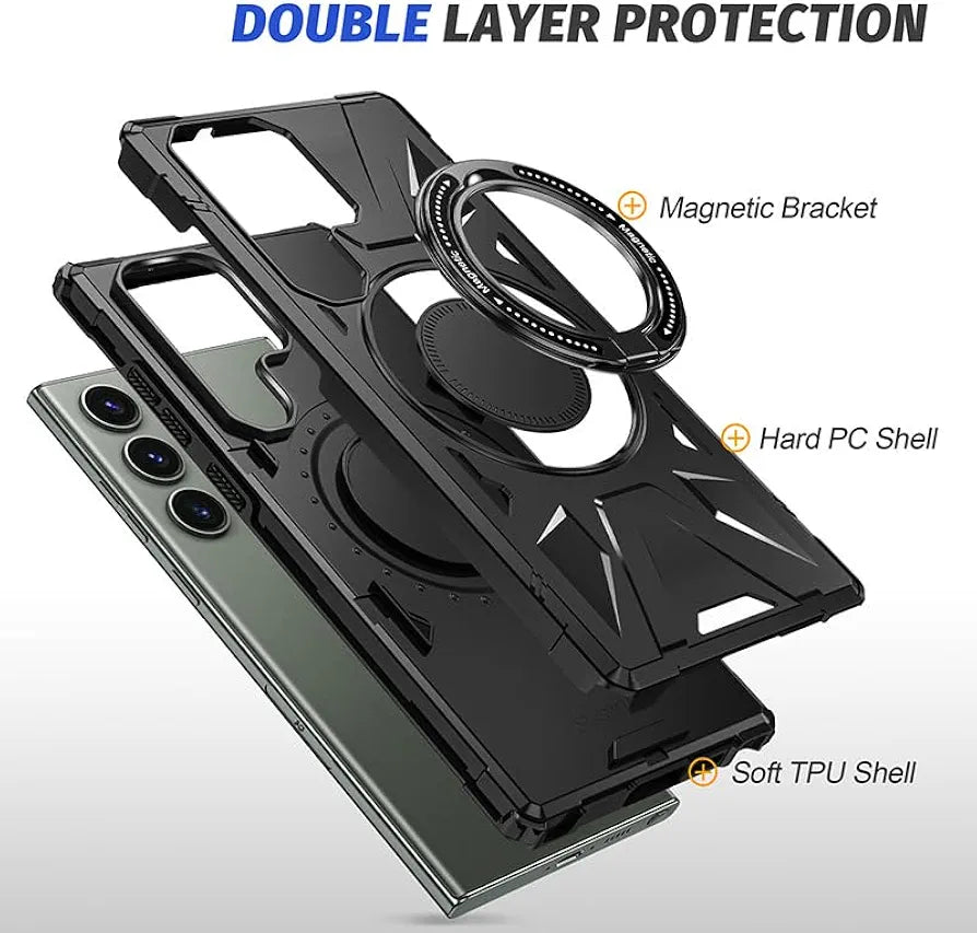 Samsung Galaxy S24 Ultra Defender Hard Metal Stand 360° Mobile Cover