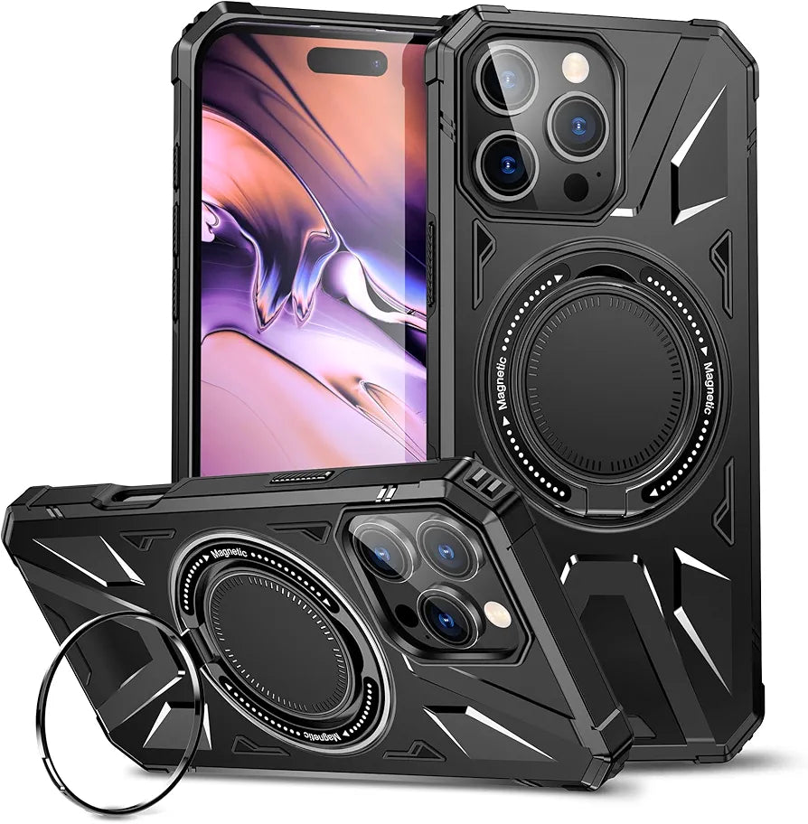 iPhone 16 Pro Max Military Grade Protection With 360° Rotating Stand Mobile Cover