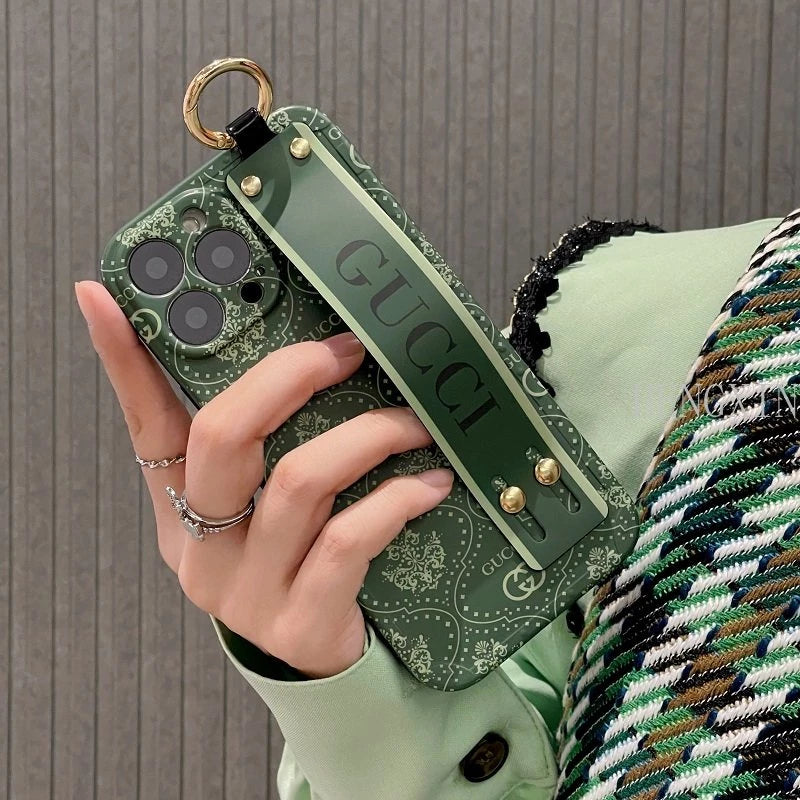 iPhone 15 Luxury brand with wrist strap mobile case