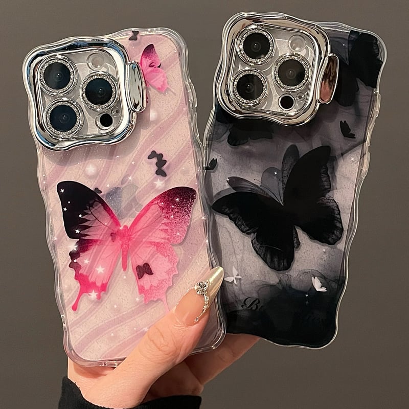 iPhone 14 Cute Butterfly Wave Mobile Case