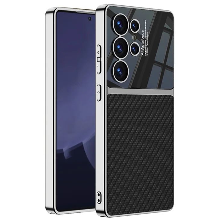 Samsung Galaxy S25 Ultra Luxury Leather Carbon Finish Mobile Case Cover