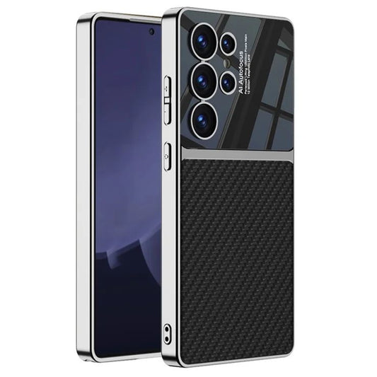 Samsung Galaxy S25 Ultra Luxury Leather Carbon Finish Mobile Case Cover