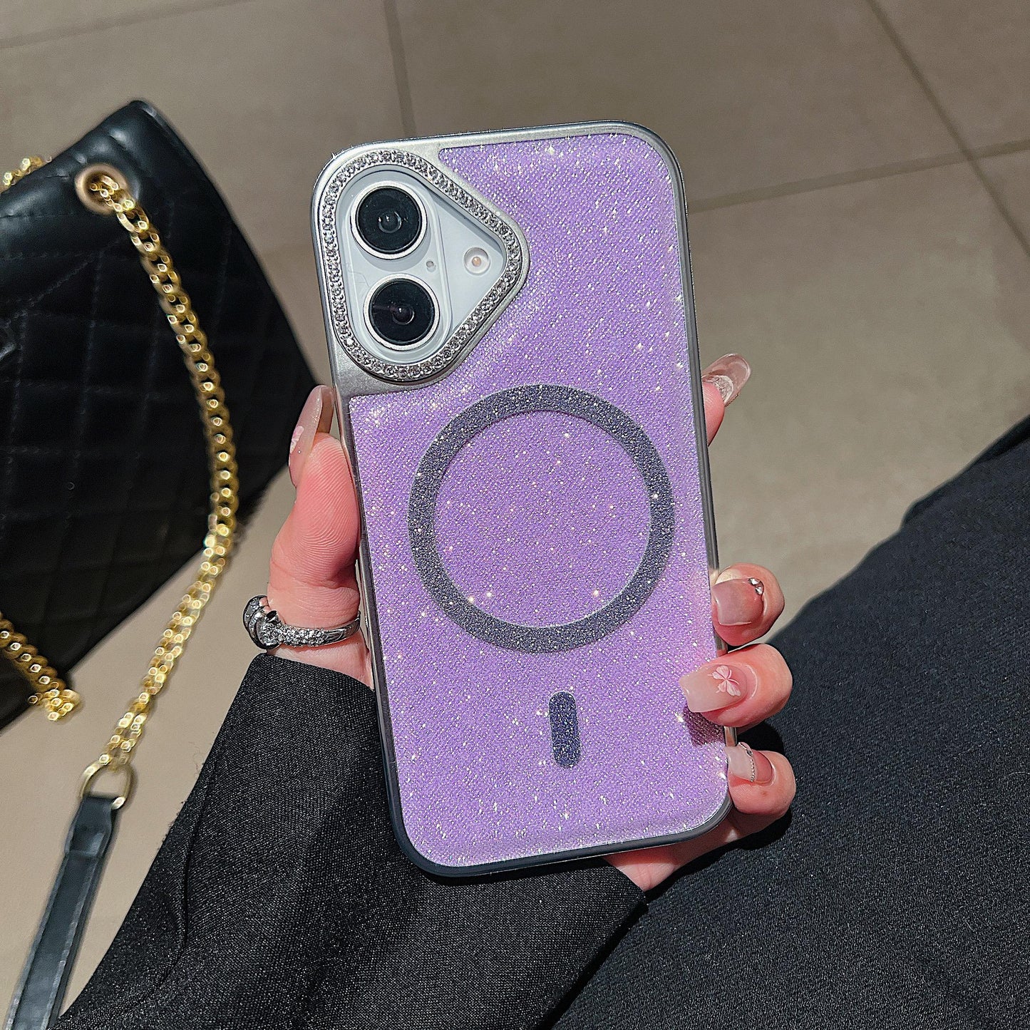 iPhone 15 Diamond Glitter  Magsafe Mobile Case