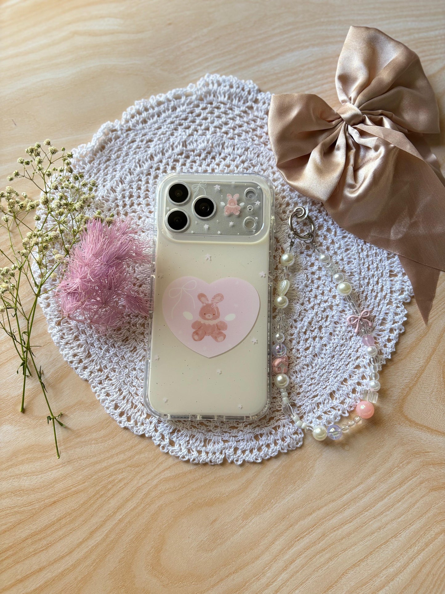 TEDDY HEART CUTE CHARM IPHONE CASE