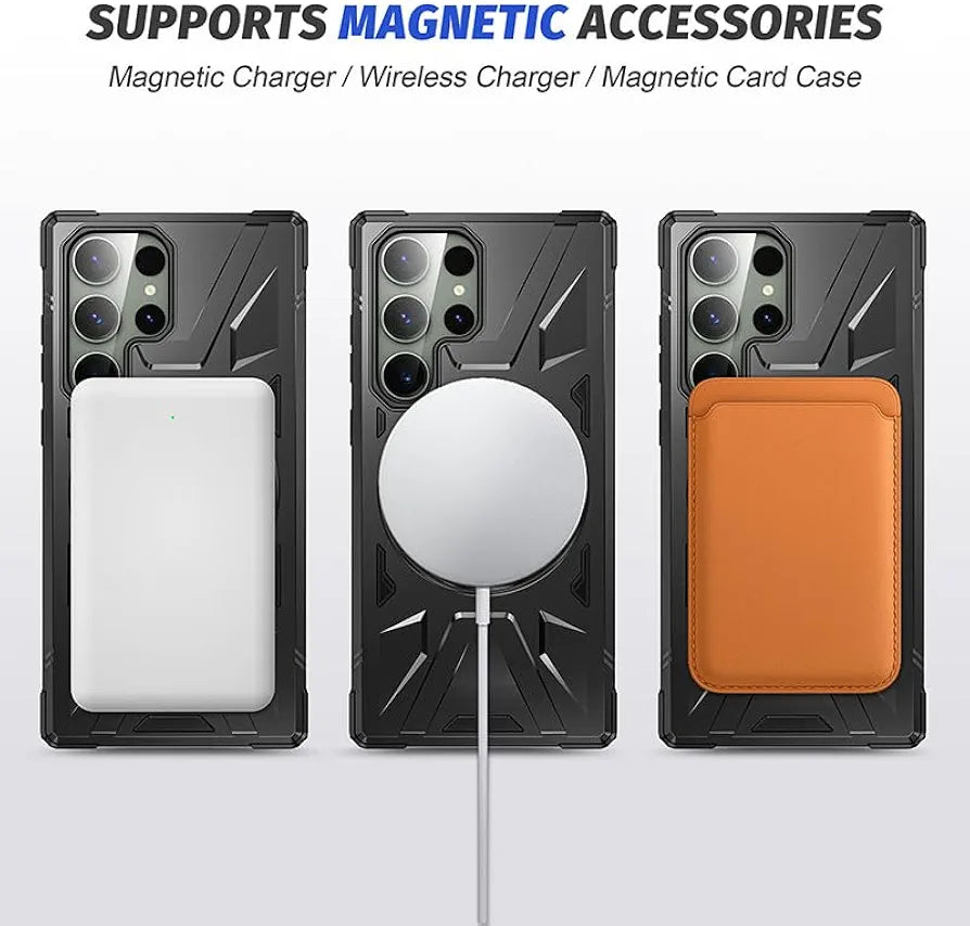 Samsung Galaxy S24 Ultra Defender Hard Metal Stand 360° Mobile Cover
