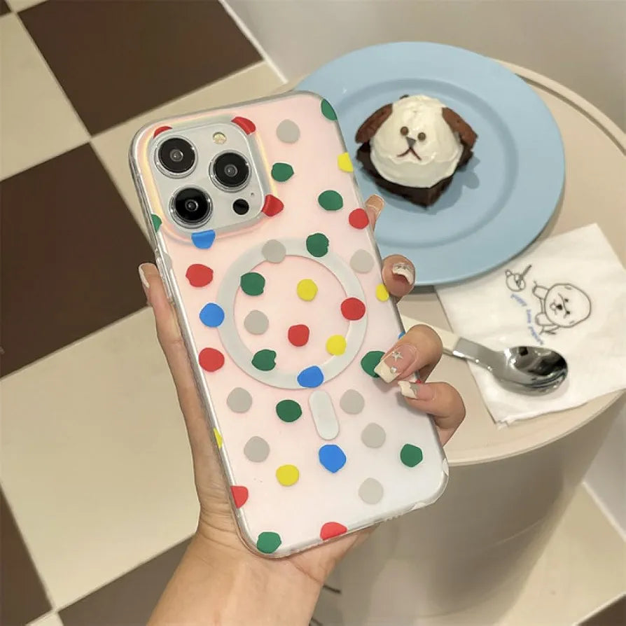 iPhone 15 Pro Dotted Gradient Pattern Translucent Mobile Case Cover