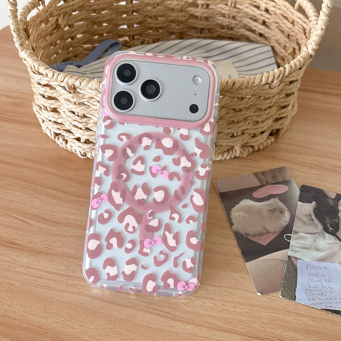 LEOPARD BOW MAGSAFE WORKING IPHONE CASE