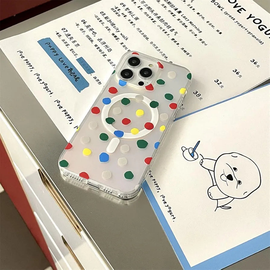 iPhone 15 Pro Dotted Gradient Pattern Translucent Mobile Case Cover