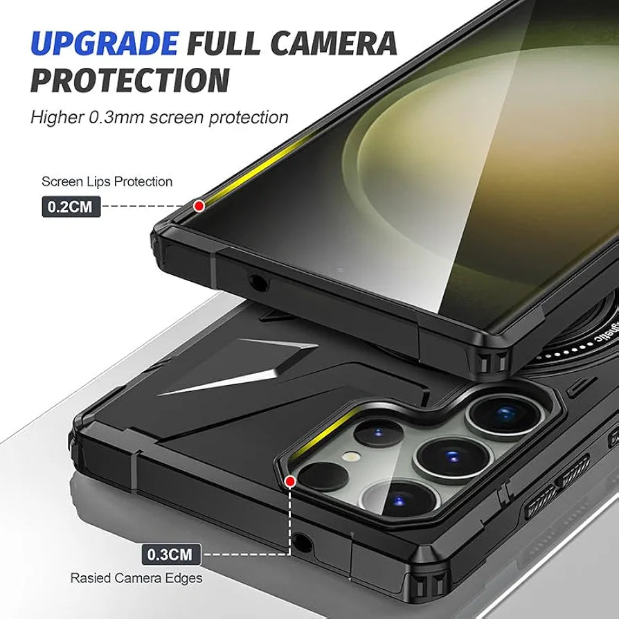 Samsung Galaxy S24 Ultra Defender Hard Metal Stand 360° Mobile Cover